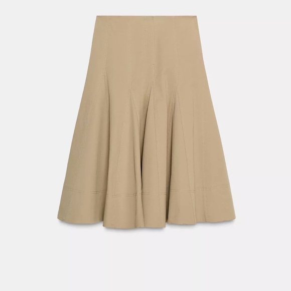 ZARA Tan A-Line TRENCH Skirt - Picture 7 of 9